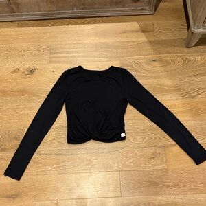 Vuori Black Long Sleeve Ribbed Women's Top Size Large